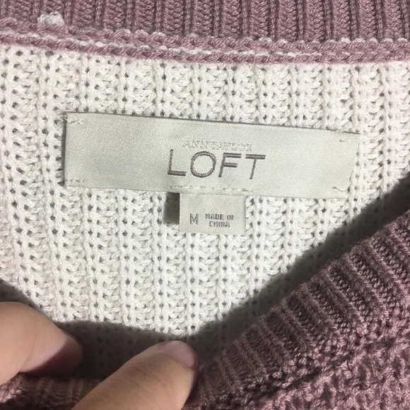 Womens Loft Sweater Tunic Length Colorblock Winter Fall Knit Closet Staple - Picture 2 of 5